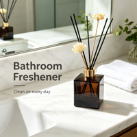 Flacon diffuseur de parfum en verre vide carré multi-tailles avec bouchon en métal doré et or rose, flacon diffuseur de parfum personnalisable