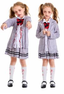 Horreur Vampire <span class=keywords><strong>Zombie</strong></span> Cosplay Costume filles et garçons Halloween Costumes enfants étudiant Style sanglant <span class=keywords><strong>Zombie</strong></span> carnaval déguisement - Product Image 5