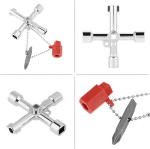 Custom Logo Universal Intersect <b>Key</b> Multifunctional 4 Way Intersect <b>Key</b> Wrenches for Electrical <b>Cupboard</b> Box Water Meter Valve - Product Image 4