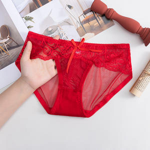 Culottes de bikini respirantes sans couture en nylon/coton tricoté mi-taille rouge pour femmes, nées dans l'année du bœuf, sexy, usage quotidien, approvisionnement ODM - Product Image 5