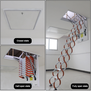 Échelle de grenier <span class=keywords><strong>coulissante</strong></span> électrique pliable, capacité 500 kg, pour l'amélioration de la maison, entrepôt, garage, grenier - Product Image 4
