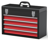Armoire à outils portable WIGGLE à 4 tiroirs, robuste, en acier, verrouillable, moderne, avec poignée, personnalisable OEM, garantie 3 ans, pour garage