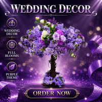 Arbre de cerisier artificiel en soie S01 avec roses roses pour la décoration de mariage, de remise de diplôme, de Noël, de Pâques et du Nouvel An