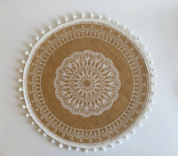 Set de table moderne fait main en jute et coton rayé, personnalisable, antidérapant, isolant thermique, décoration de meubles, tapis pour la maison, mariage