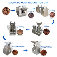 Ligne de production de poudre de cacao, machine de torréfaction, de décorticage, de mouture, de pressage et de broyage des fèves de cacao