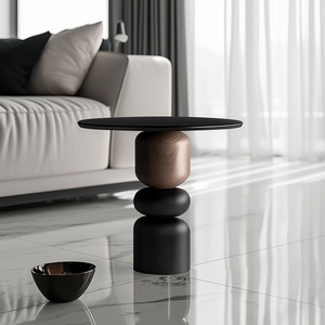 Table d'appoint minimaliste en bois massif de style italien, table d'appoint haut de gamme pour salon, petite table d'appoint pour canapé, table d'angle de chevet, sans accessoires supplémentaires - Product Image 3