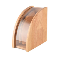 Support de rangement populaire en bois pour filtres à café, étagère en bois d'hévéa, accessoires professionnels pour barista