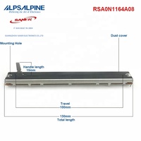 ALPS RSA0N1164A08 100mm 130mm 10KB Vitesse variable poussoir mono Fader Potentiomètre à glissière