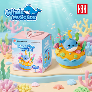 ชุดดินปั้นแห้งแบบกล่องดนตรีรูปวาฬ - ชุดงานฝีมือ DIY สำหรับเด็ก พร้อมฟังก์ชั่นดนตรี ของเล่นเสริมสร้างความคิดสร้างสรรค์และเป็นของขวัญ - Product Image 1