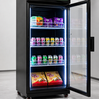 Distributeur automatique intelligent à vision IA, sans espèces, à porte unique, pour snacks et boissons réfrigérés, libre-service 24h/24 et 7j/7, écran tactile