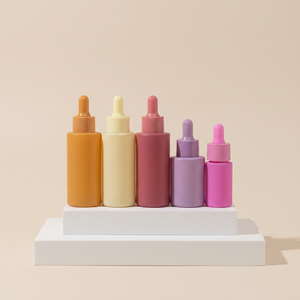 Wholesale Luxury Matte Colorful Square Glass <b>Dropper</b> <b>Bottles</b> 20ml 30ml 50ml Custom Opaque Frosted Serum <b>Bottles</b> Pipettes - Product Image 3