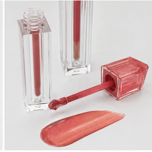 Organic Repairing Waterproof Glossy <b>Lip</b> Gloss Wholesale with Irregular Transparent Tube for Daily Makeup Private Label - Product Image 6