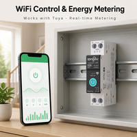 Relais intelligent WiFi Tuya 1P sur rail DIN avec surveillance de l'énergie en temps réel, contrôle à distance, CA 60Hz, capacité de coupure 6kA