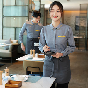 Áo sơ mi dài tay làm việc cho quầy lễ tân khách sạn Bánh nhân viên nhà hàng cho nhân viên phục vụ nhân viên thu ngân Loại đồng phục nhân viên dọn phòng - Product Image 4