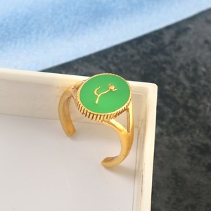 Anillo de Plata de Ley 925 de estilo clásico Eternity Vermeil, anillo de declaración de rodio con diseño de flor de esmalte amarillo verde para boda - Product Image 5