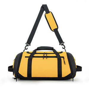 Grand sac polochon en polyester jaune unisexe à fermeture éclair avec bandoulière pour les activités de plein air et les voyages - Product Image 1