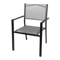 Chaise de jardin en acier empilable, chaise de piscine imperméable, chaise de côté de piscine, chaise en tissu textilener d'extérieur