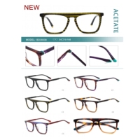 Nouvelle monture optique en acétate, vente en gros, formes multiples, couleurs variées, motifs épissés, monture de lunettes tendance