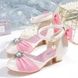 Scarpe da principessa blu e rosa con perle, molto vendute, per ragazze, sandali per feste e spettacoli. - Product Image 5