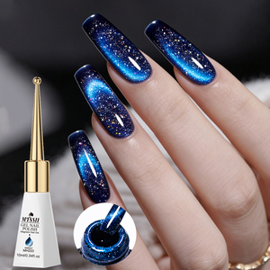 MTSSII 10ml Gel à ongles bleu réfléchissant à base d'eau, sans colle, magnétique, non toxique pour la manucure en salon - Product Image 2