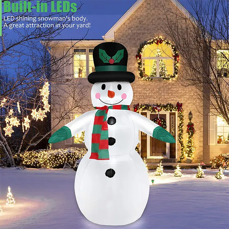 Outdoor yard decorations built-in led light inflatable christmas snowman