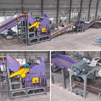 Ligne de recyclage et de tri de grande capacité pour le broyage et le concassage de vélos usagés, de carrosseries de voitures, de blocs moteur, de moyeux de roues et de métaux en aluminium