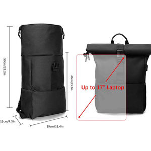 Sac à dos de sport imperméable personnalisé en polyester à enroulement Sac à dos de voyage Sac à dos pour ordinateur portable d'affaires - Product Image 4