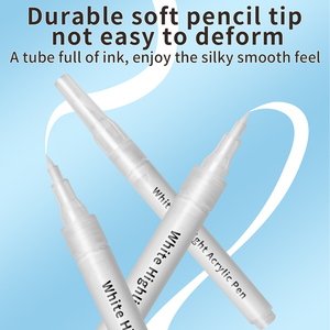 Vendita calda Logo personalizzato <span class=keywords><strong>acrilico</strong></span> penne di vernice bianca-punta del pennello morbido evidenziano <span class=keywords><strong>pennarello</strong></span> <span class=keywords><strong>bianco</strong></span> per la pittura - Product Image 5