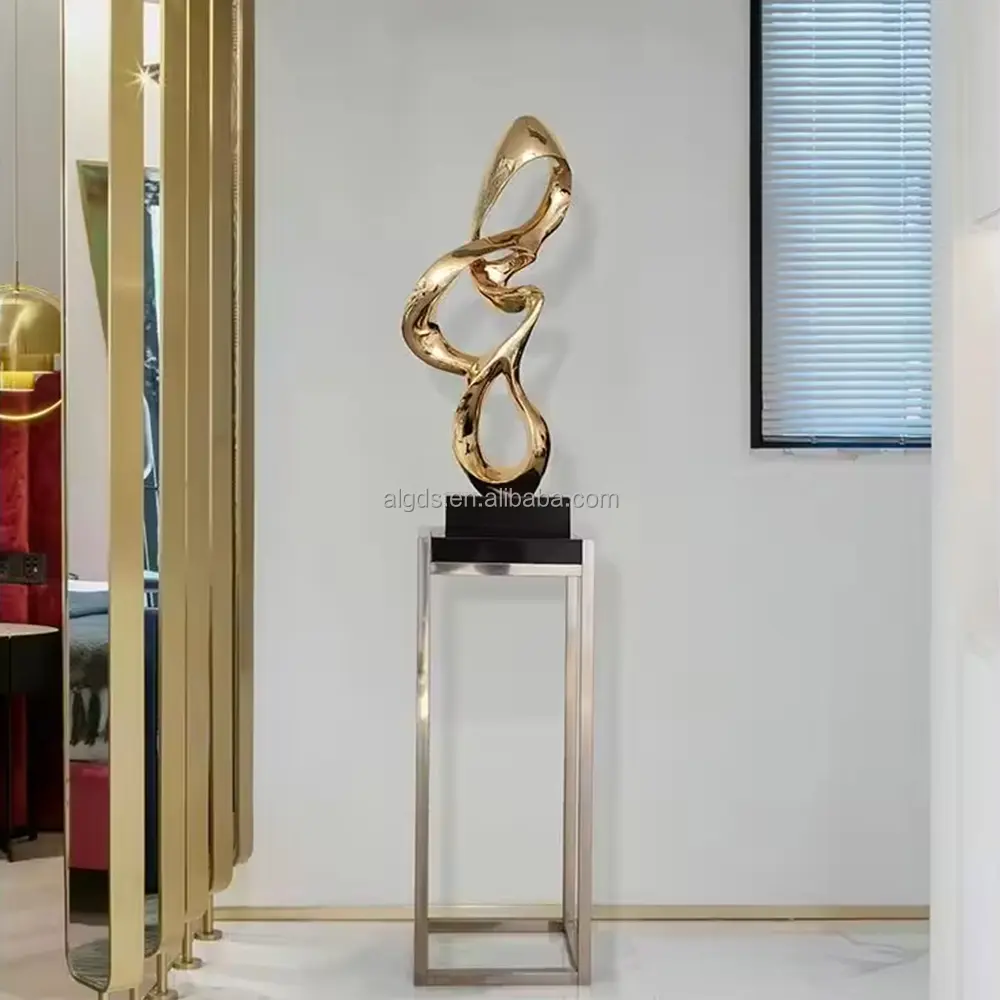 カスタム廊下インテリアホテルホームメタルアールデコクリエイティブステンレス鋼抽象彫刻パーティー装飾セット