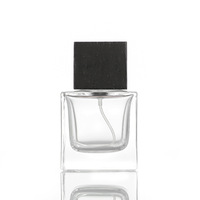 Flacon pulvérisateur de parfum carré en verre transparent à fond épais, avec bouchon pulvérisateur, couleur et capacité personnalisables, distributeur cosmétique portable sur mesure
