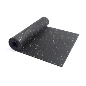 Factory Customized Comercial Gym Mats Rubber Flooring Black Gym Flooring