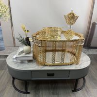 Ensemble d'ornements métalliques haut de gamme multifonctionnels de luxe pour la décoration intérieure, avec brûleur d'encens de table et brûleur d'encens arabe du Moyen-Orient, pour l'exportation