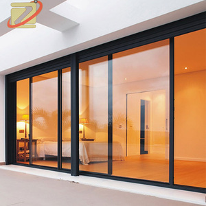 Système de <span class=keywords><strong>porte</strong></span> <span class=keywords><strong>coulissante</strong></span> automatique sans rail en aluminium moderne ZS, double vitrage en verre trempé, surface finie - Product Image 5