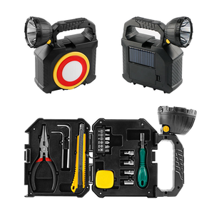 Kit d'outils de recherche 2-en-1 avec 7 modes, double éclairage, rechargeable solaire et USB, lampe de travail extérieure COB avec flash latéral rouge - Product Image 1