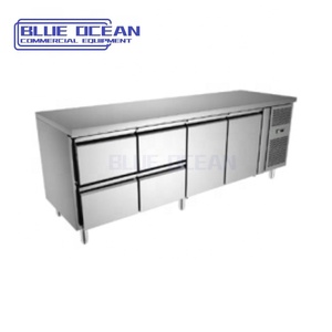 Frigorifero contenitore cassetto impilabile cucina refrigerazione <span class=keywords><strong>4</strong></span> <span class=keywords><strong>cassetti</strong></span> 2 porte frigorifero congelatore in acciaio inox - Product Image 1