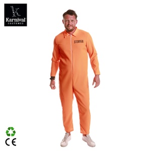 Disfraces de Halloween al por mayor ODM para hombre, disfraz de prisionero naranja para adultos, mono de prisión, uniforme de recluso, marca Karnival - Product Image 2