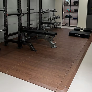 Durable <strong>Gym</strong> <strong>Rubber</strong> Floor <strong>Mat</strong> with Wood Grain Soundproof and Sports-Friendly for Strength Zone with Barbell and Dumbbell - Product Image 4