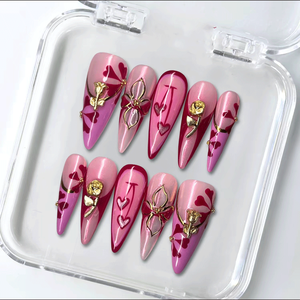 <span class=keywords><strong>Uñas</strong></span> Postizas <span class=keywords><strong>de</strong></span> Gel Pintadas a Mano <span class=keywords><strong>de</strong></span> Alta Calidad, 10 Piezas, Hermosas y Lujosas <span class=keywords><strong>Uñas</strong></span> Acrílicas Hechas a Mano - Product Image 6
