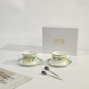 Nuevos Modelos de Juego de Tazas y Platos de Cerámica de Lujo, Taza de Viaje de Diseño Moderno, Juego de Tazas de Café Turco para Té de la Tarde, Caja de Regalo con Logotipo - Product Image 1