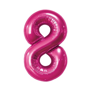 Party Love Balloon Numero Fuchsia N8 100cm 12 pcs Bag for age-specific celebrations or themed events - Product Image 6