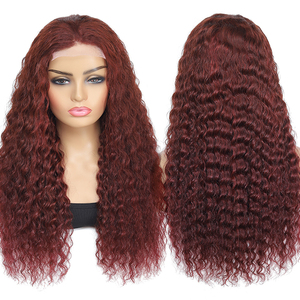 批发100% 人发无胶假发高清13*4透明蕾丝正面巴西深卷曲波浪婴儿头发直发假发 - Product Image 1