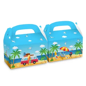 12pcs Summer Pool Party Gift Boxes Swimming Pool Beach Favors Boxes Hawaiian Party Gift Boxes for Baby Shower Summer Holiday