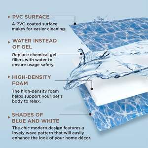 ZYZPET <span class=keywords><strong>Dog</strong></span> <span class=keywords><strong>Cooling</strong></span> Mat Water Pet <span class=keywords><strong>Cooling</strong></span> Pad, Durable <span class=keywords><strong>Cooling</strong></span> <span class=keywords><strong>Dog</strong></span> Bed Mats para Blue Ocean Design 44X32 Inch Animal Everyday - Product Image 2