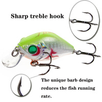 LUTAC Noise Discount Offer 40mm/7g Floating Crank Bait Leurres de pêche ABS Plastic Laser Coating Skin Treble Hook Hard Baits