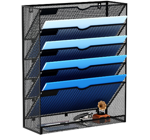 Treo Tường Tập Tin Tổ Chức 6 Tier Treo Tường Thư Mục Giấy Thư Chủ Tài Liệu Tổ Chức Đứng Dọc Bàn Tạp Chí Giá - Product Image 1