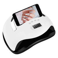 Lampe de séchage des ongles portable 168W, support de téléphone, haute puissance professionnelle, séchage rapide UV LED, base automatique facile à nettoyer pour salon et maison