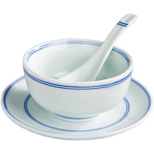 Juego de Vajilla de Cerámica con Borde Azul, Platos, Tazas, Platillos, Cucharas, Pintado Bajo Esmalte, Estilo Chino Vintage, Jingdezhen - Product Image 5