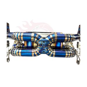 Sistema de Escape Catback con Válvulas Vortex Blue Titanium para Audi R8 V10 5.2L 2024-2025 con Entradas Flexibles Dobles y Salidas de Escape Azules - Product Image 5
