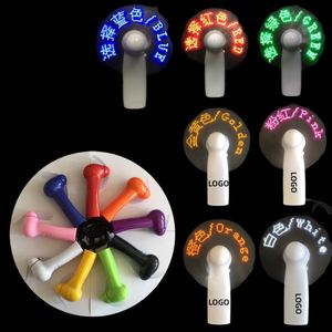 ของขวัญส่งเสริมการขาย พัดลมมือถือขนาดเล็กแบบชาร์จไฟได้ พร้อมข้อความ LED แบบกำหนดเองและข้อความกระพริบ - Product Image 1