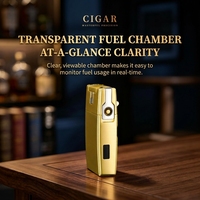 YN Nouveau design Briquet à cigares carré multifonctionnel avec logo gravé au laser, coupe-vent, double flamme